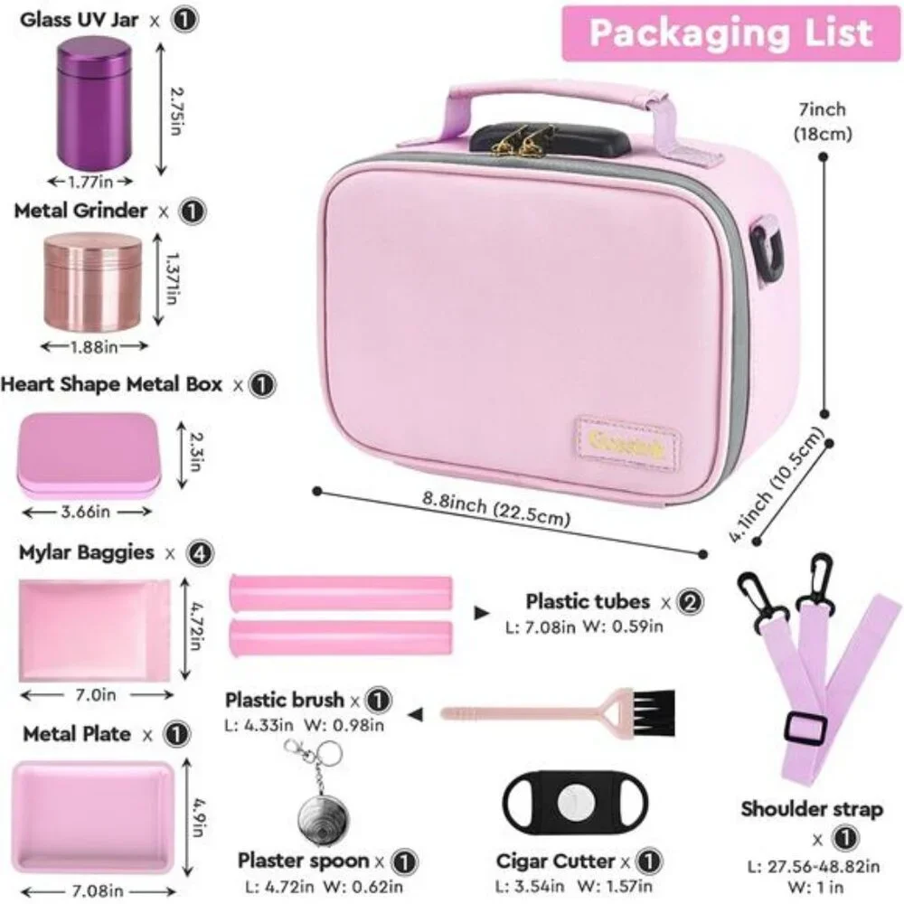PU leather storage bag locking box organizer travel case with accessories gift
